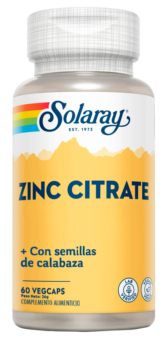 SOLARAY Zinc citrate 60 cápsulas