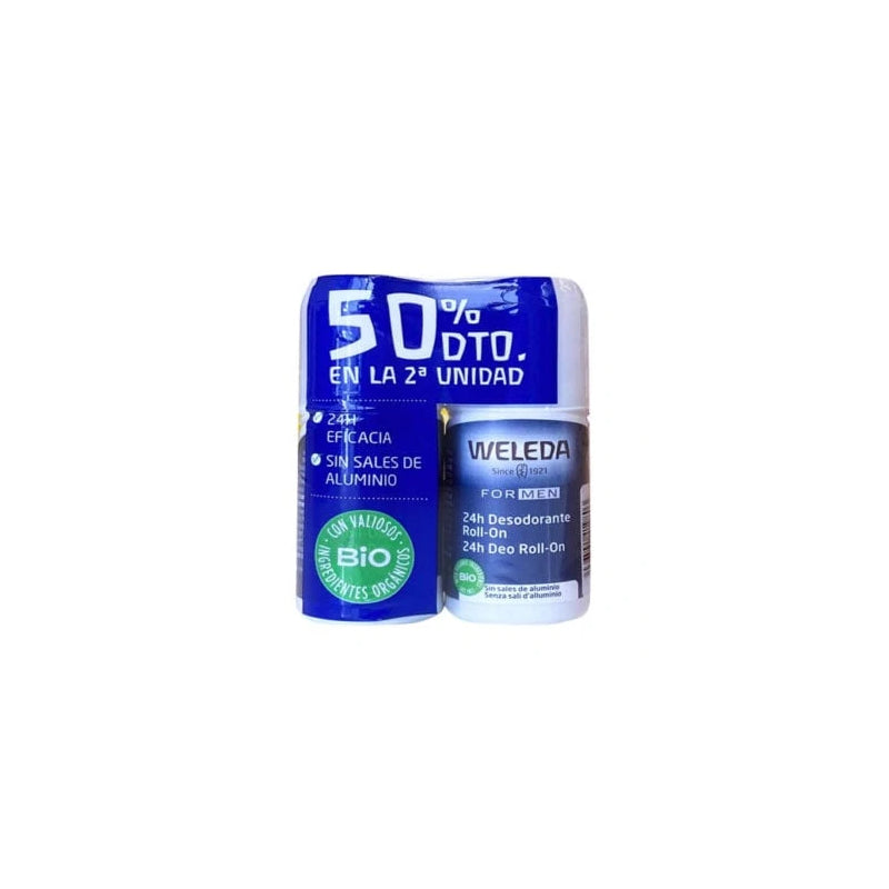 WELEDA MEN 24 H DESODORANTE ROLL ON 50 ML DUPLO