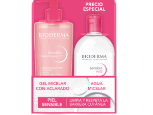 BIODERMA Sensibio pack gel moussant 500 ml + agua micelar 500 ml